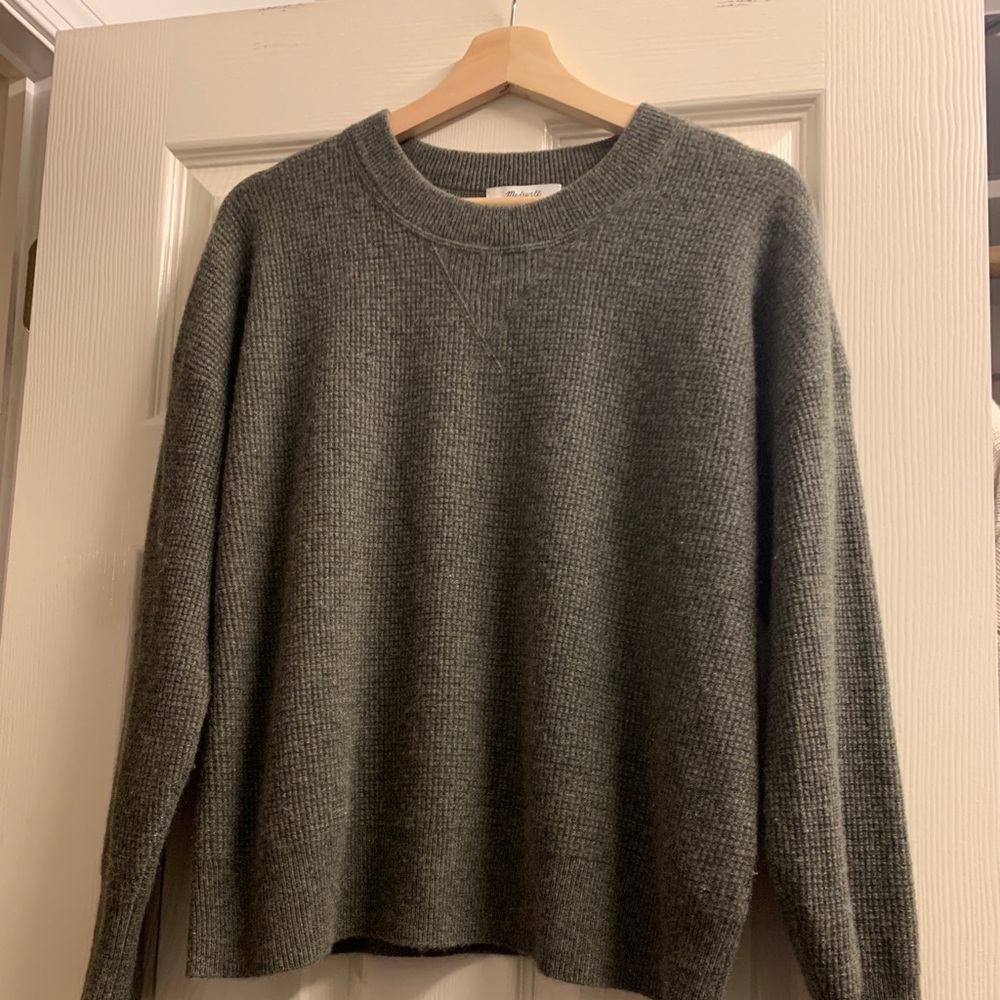 Cashmere waffle boyfriend sweater